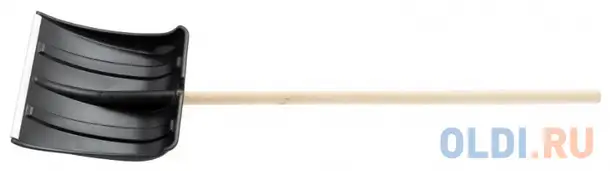 Лопата снеговая 360*380 мм, алюминиевая окантовка, с черенком// россия, фотография 1