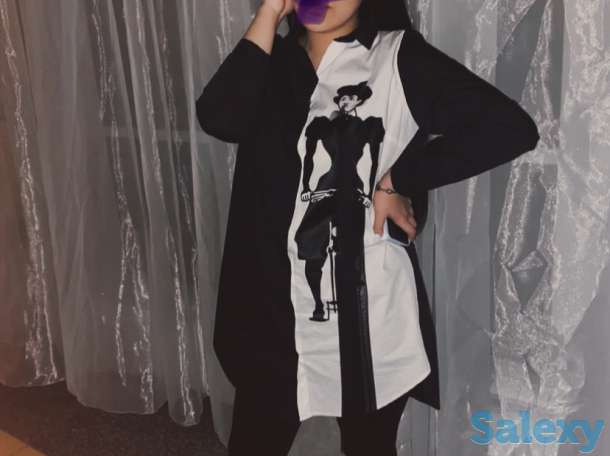 Рубашка черно белая, фотография 1