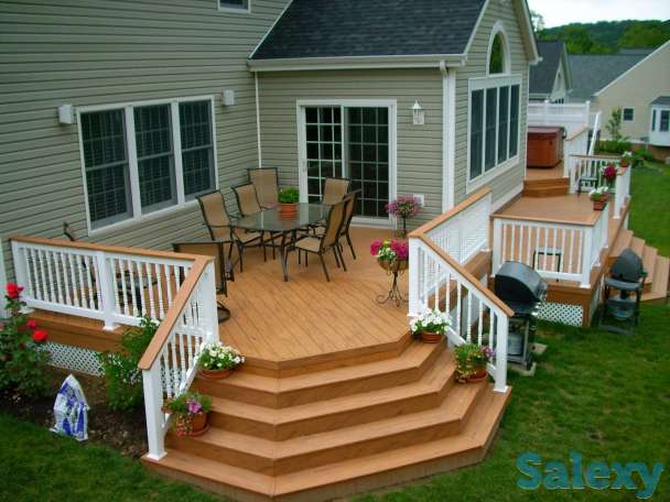 Монтаж террас. Укладка террасной доски. Дерево, ДПК, фотография 5