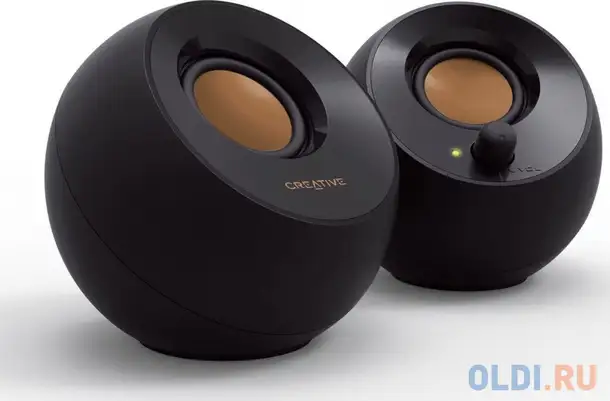 Колонки creative pebble v2 mf1695 2.0 черный 8вт, фотография 1