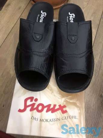 Фирменные мужские кожаные шлёпанцы, фотография 1