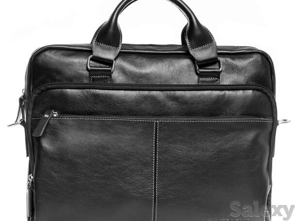 Кожаная деловая сумка для ноутбука glenroy black, фотография 1