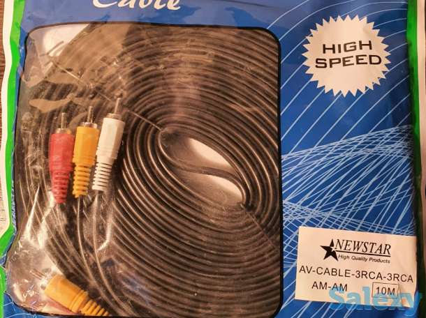 Кабель DVD AV-3RCA-3RCA, AM-AM три тюльпана шнур провод ДВД, фотография 5