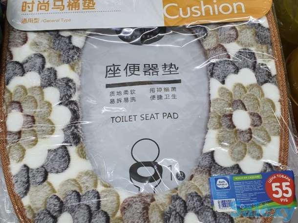 Чехол для сиденья унитаза, подушка для унитаза коричневая, фотография 2