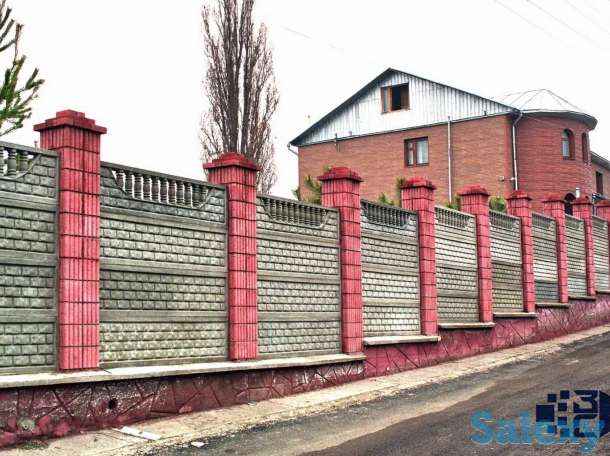 Железобетонный забор, еврозабор, забор, фотография 9