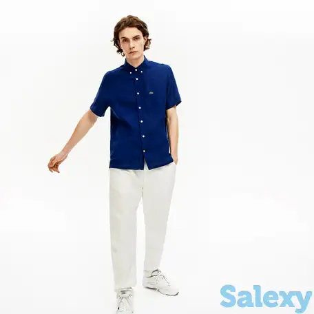 Мужская льняная рубашка lacoste regular fit, фотография 1