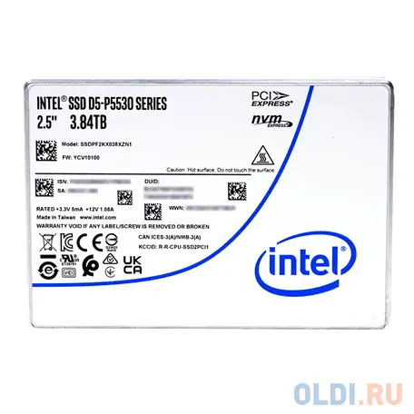 Intel ssd d5-p5530 series (3.84tb, 2.5in pcie 4.0 x4, tlc), фотография 1