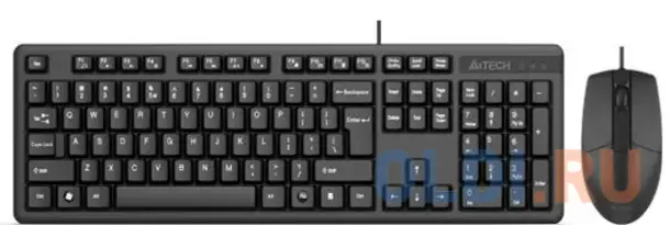 Клавиатура + мышь a4tech kk-3330s клав:черный мышь:черный usb, фотография 1