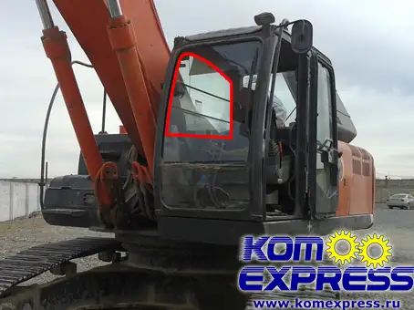 4651655 Стекло правое закаленное HITACHI ZAXIS ZX110 ZX130 ZX160 ZX180 ZX200LC ZX210 ZX230LC ZX240 ZX270LC ZX330 ZX370, фотография 1