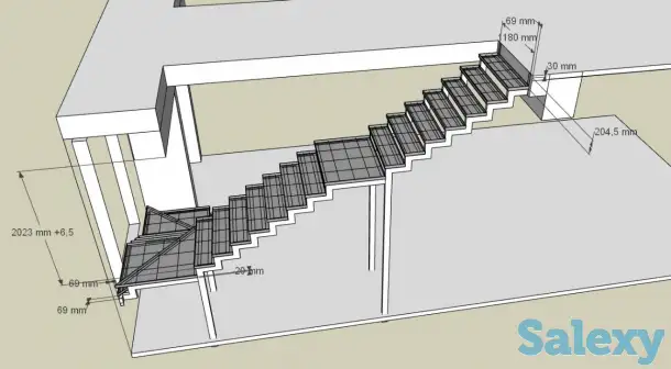 Лестницы на металлокаркасе по индивидуальному проекту, фотография 2