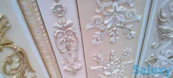 Наклейка гипсовой лепнины, фотография 1