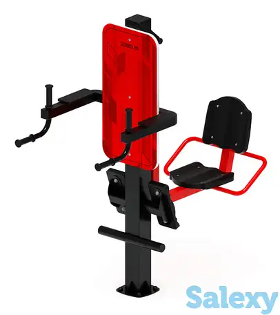 Жим ногами+брусья (красный) - уличный тренажер - ст 023-11, фотография 1