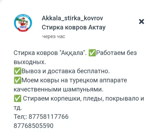 Стирка ковров Актау.  Чистка ковров.  Клем жуу, фотография 2