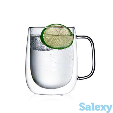 Стеклянная кружка с двойными стенками, 355 мл, фотография 1