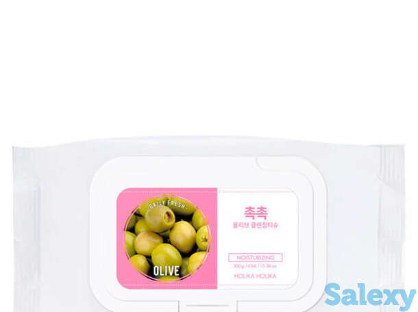 Очищающие салфетки holika holika daily fresh olive cleansing tissue, фотография 1