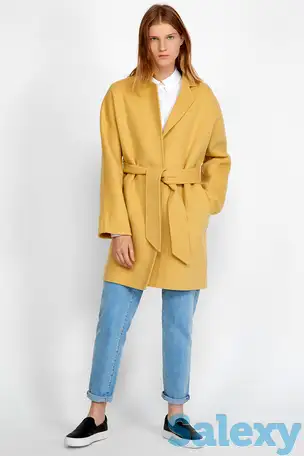 Пальто укороченное на запах с поясом vassa&co, фотография 1