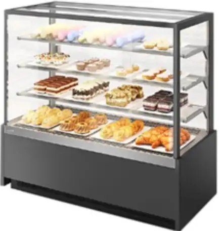 Витрина кондитерская Chilz VETE KUB 90 серый матовый, шлифованная нержавейка Охлаждение динамическое Конструкция с прямы, фотография 1