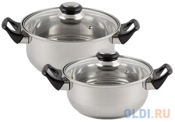 Набор кастрюль нержав. 2 шт. (2 л - 2,8 л) +, фотография 1