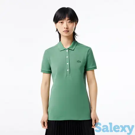 Женское поло lacoste slim fit из эластичного хлопка, фотография 1