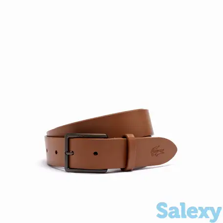 Мужской ремень lacoste с пряжкой из крокодиловой кожи с гравировкой и, фотография 1