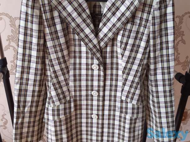 Пиджак зеленый в клеточку, фотография 3