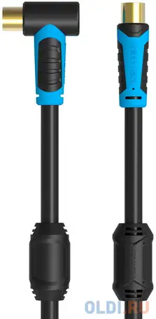 Кабель tv(m) 1.5м vention vav-a02-b150 круглый черный, фотография 1