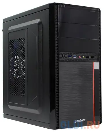 Exegate ex277435rus корпус minitower ma-371x black, matx <un400, 120mm> 2*usb+2*usb3.0, audio, фотография 1