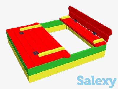 Песочница с крышкой деревянный 2м*2м, фотография 1