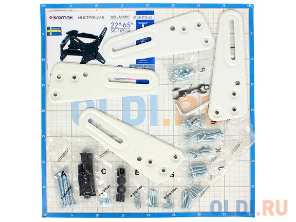 Кронштейн kromax atlantis-45 white (наклонно-поворотный для led tv 22