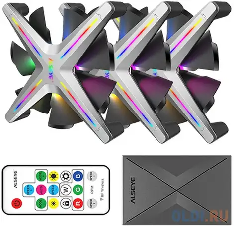 Вентиляторы для корпуса alseye xtreme x12 kit gray 120mm 3pcs +, фотография 1