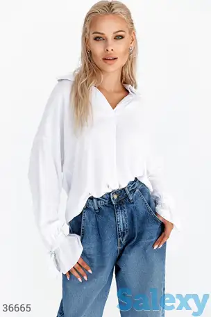 Oversize-рубашка из смесового хлопка, фотография 1