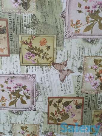 Красивая скатерть клеенка в стиле винтаж поле бабочки, качество, фотография 7