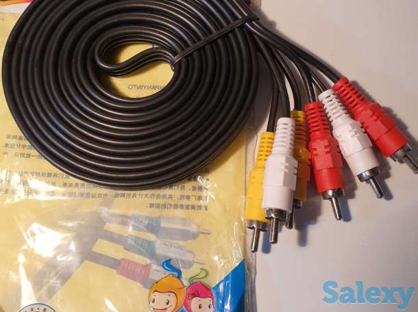 Кабель шнур три 3 тюльпана 3 RCA M/M, 3 метра для DVD ДВД аудио и тд, фотография 2