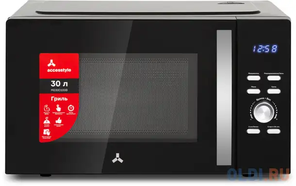 Микроволновая печь accesstyle mg30d100b 950 вт чёрный, фотография 1
