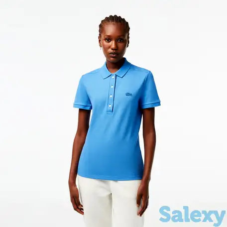 Женское поло lacoste slim fit из эластичного хлопка, фотография 1