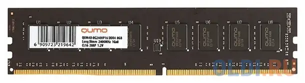 Оперативная память для компьютера qumo qum4u-8g3200p22 dimm 8gb ddr4 3200 mhz, фотография 1