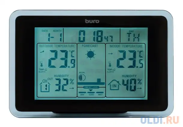 Погодная станция buro bu-wsh168-light черный, фотография 1
