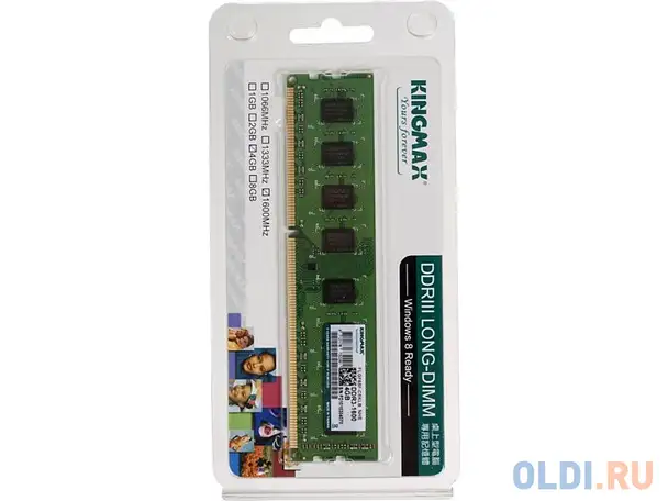 Оперативная память 4gb pc3-12800 1600mhz ddr3 dimm kingmax retail, фотография 1