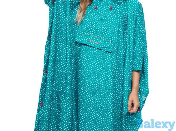 Накидка mac in a sac poncho бирюза в горошек, фотография 1