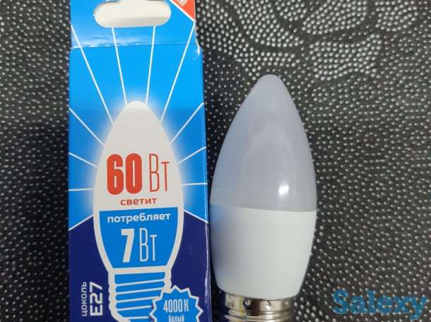 Лампа накаливания Norma 60W, лампочка 7 Ватт расход на потребление, фотография 2