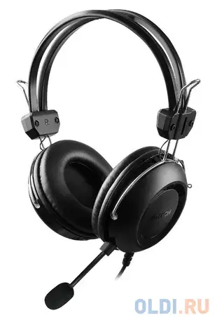 Наушники с микрофоном a4tech hu-35 черный 2м накладные usb оголовье, фотография 1