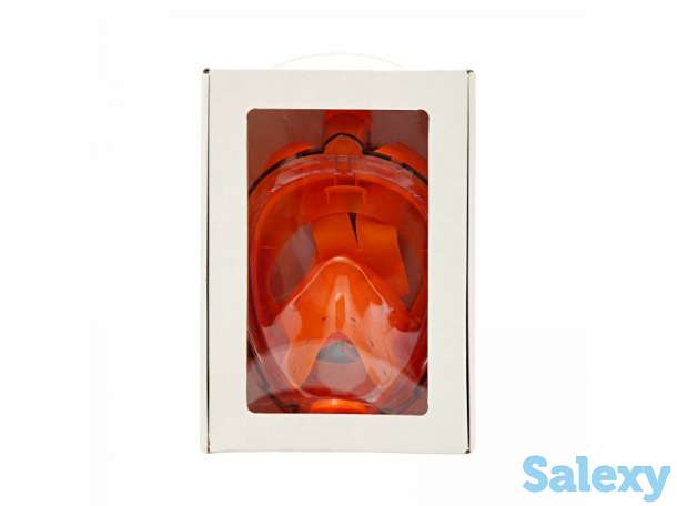 Маска подводная полнолицевая sargan галактика премиум прозрачная/синяя/голубая, фотография 5