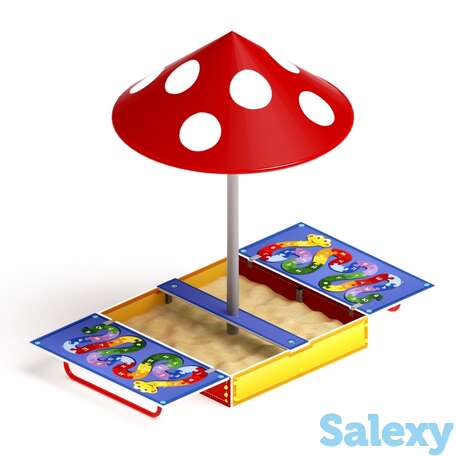 Песочница азбука с крышкой и с грибком ио 5.01.10-01, фотография 1