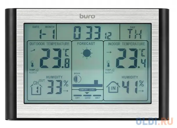Погодная станция buro bu-wsh114-light серебристый, фотография 1