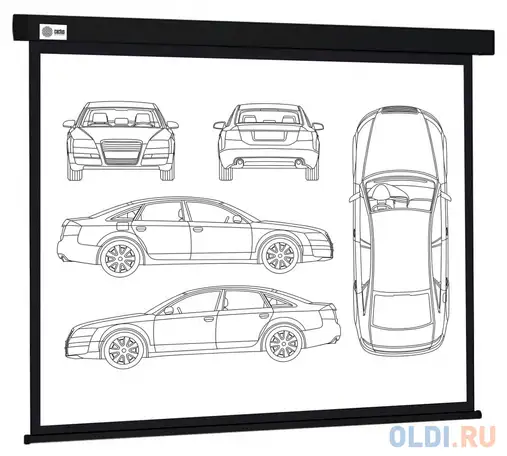 Экран cactus 213x213см wallscreen cs-psw-213x213-bk 1:1 настенно-потолочный рулонный черный, фотография 1