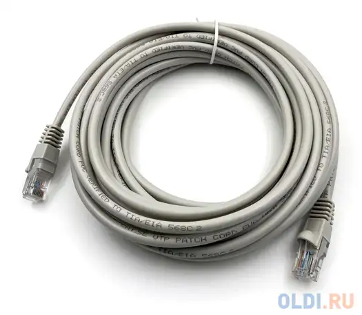 Патч-корд buro utp 4 пары cat5e cca molded 7м серый rj-45, фотография 1