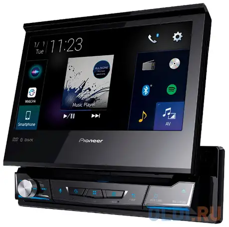 Автомагнитола cd dvd pioneer avh-a7250bt 1din 4x50вт, фотография 1