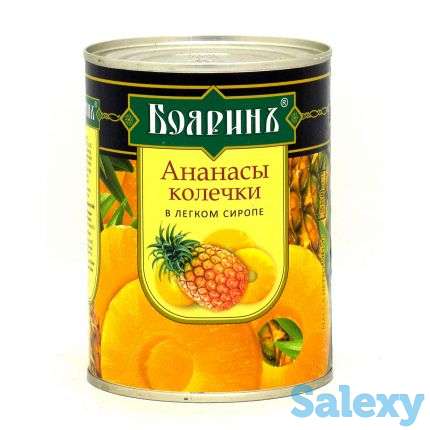 Ананасы колечки в легком сиропе, кусочки в легком сиропе ж/б, фотография 1