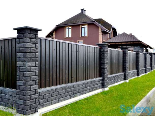 Строительство забора из кирпича и блока, фотография 5