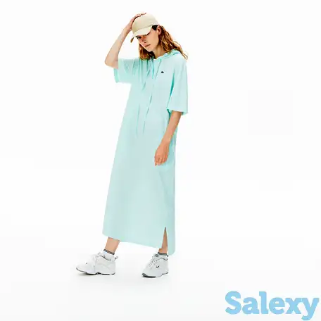 Женское платье-поло lacoste oversize fit  с капюшоном, фотография 1